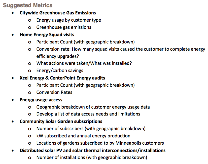 clean energy partnership proposed metrics