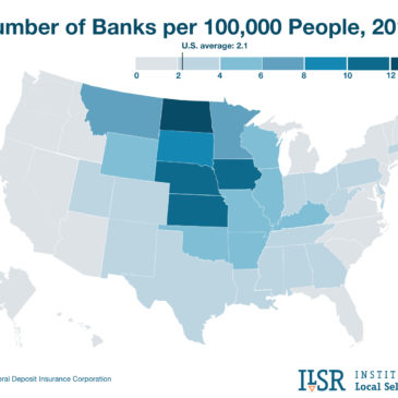 Map: Number of banks by state.