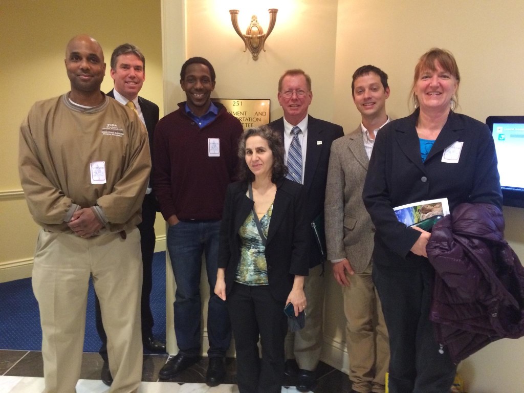 Christopher Bradford (Organic Agriculture Recycling), MD Delegate Shane Robinson, Josh Etim (ILSR), Brenda Platt (ILSR), Mike Toole (MD-DC Composting Council), Vinnie Bevivino (Chesapeake Compost Works), and Beth LeaMond (Greenbelters for Zero Waste).