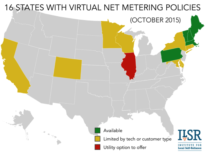 16 states with virtual net metering