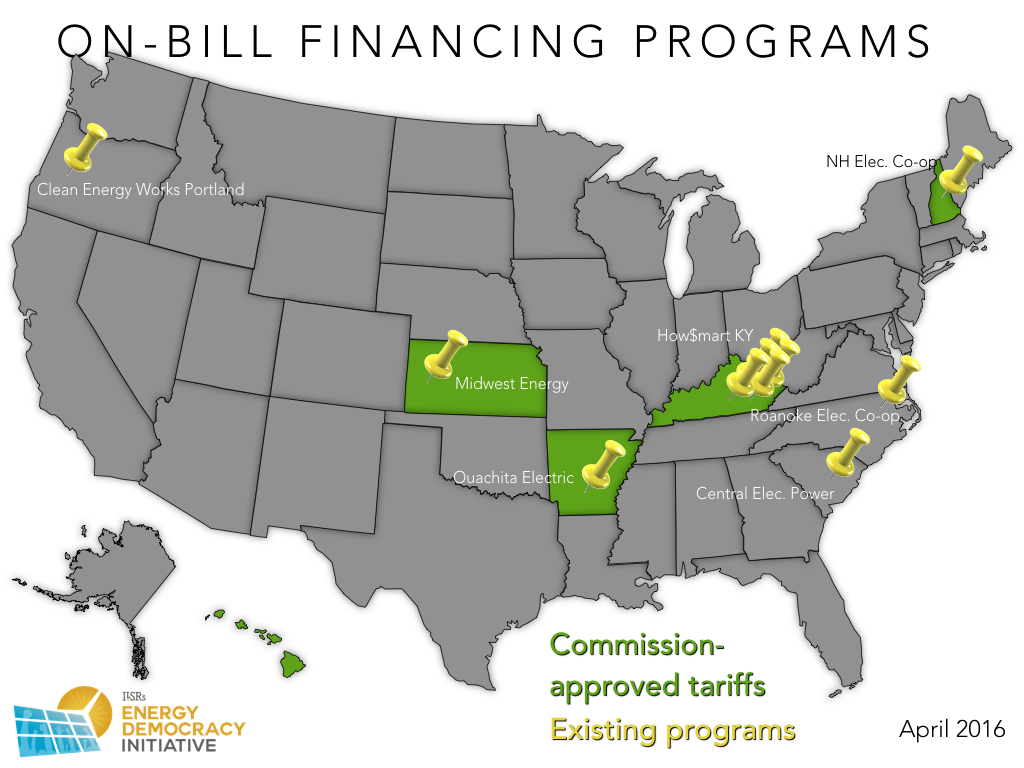 On Bill Repayment Map - April 2016