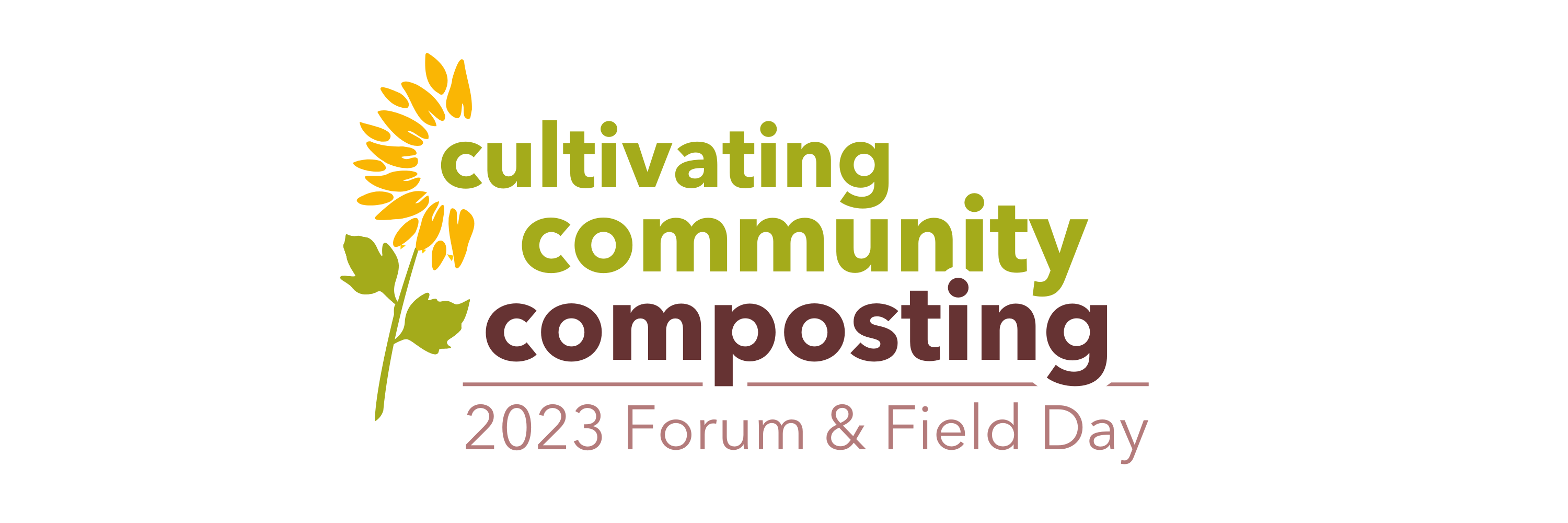 Cultivating Community Composting 2023 Forum & Field Day Logo (with sunflower design)